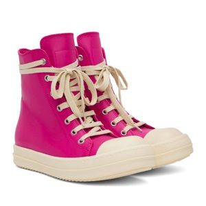 Rick Owens Leather High Sneakers
